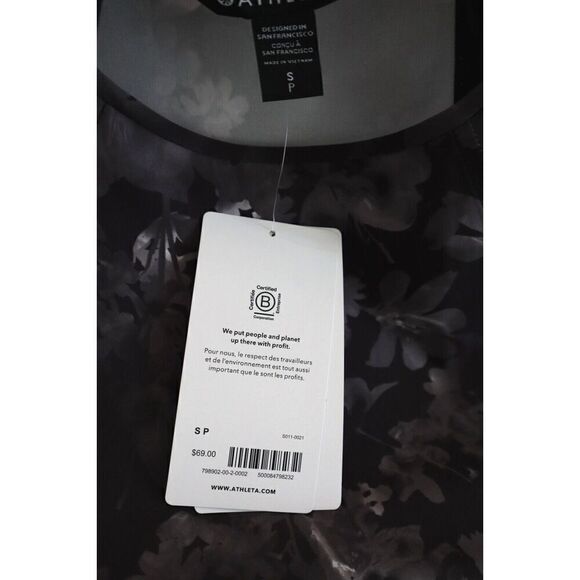 Athleta 798902002 Women's Sz S Lumen Floral Black Zephyr Refined Tank Top - Picture 3 of 9